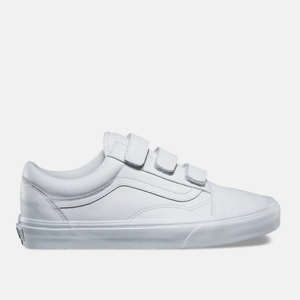 Vans Old Skool Velcro (Mono Leather) - True White